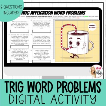 Preview of Trig Application Word Problems Digital Activity  