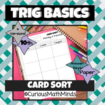 Preview of Choosing a Trig Function Card Sort