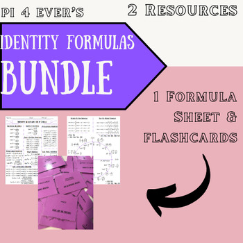 Preview of Trig Identities Formula Sheet & Identity Flashcards Bundle