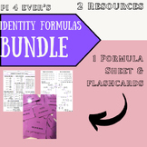 Trig Identities Formula Sheet & Identity Flashcards Bundle