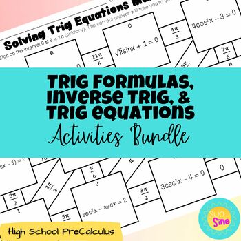 Preview of Trig Formulas, Inverse Trig & Trig Equations Digital Activities Bundle