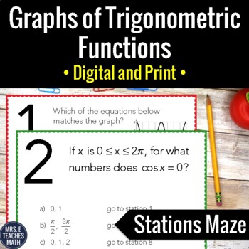 Preview of Trig Function Graphs Activity | Digital and Print