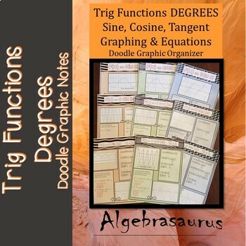 Preview of Trig Functions DEGREES Sin Cos Tan Packet Doodle Graphic Organizer/Booklet