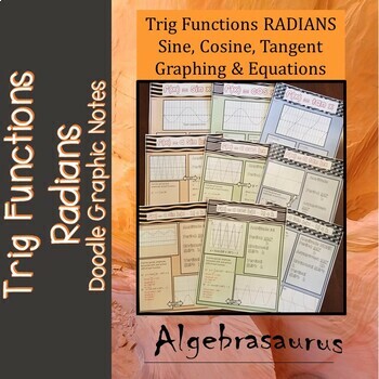 Preview of Trig Functions RADIANS Sine Cosine Tangent Packet Doodle Graphic Organizer