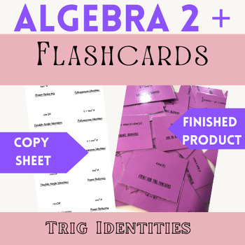 Preview of Trig Identities Flash Cards (Pythagorean, Double, Half, Sum/Difference & more!)