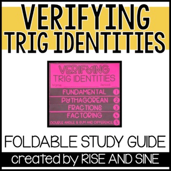 Preview of Trig Identities Foldable Study Guide