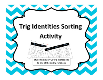 Preview of Trig Identities Sorting Activity