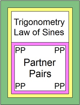 Preview of Trig - Law of Sines - PARTNER PAIRS