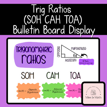 Preview of Trig Ratio (SOH CAH TOA) Bulletin Board Wall Display
