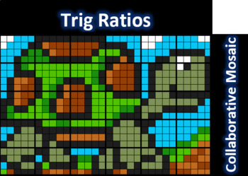 Preview of Trig Ratio Turtle (30 Sheet Collaborative Math Mosaic)