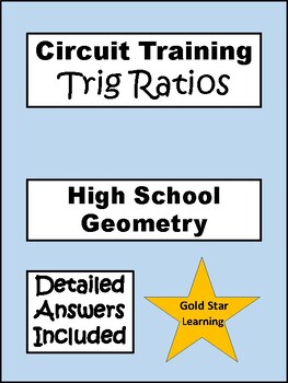 Preview of Trig Ratios Circuit Training - Geometry, with Detailed Answers