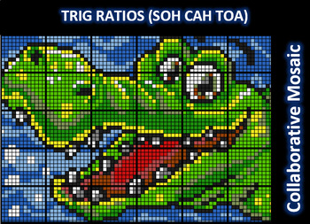 Preview of Trig Ratios Crocodile, Collaborative Math Mosaic (30 Sheets)