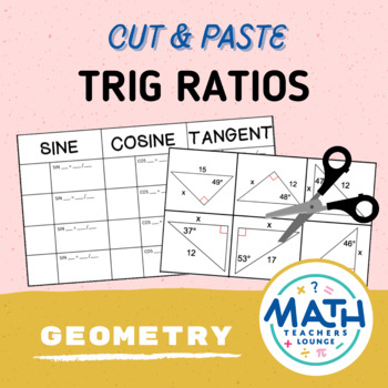 Preview of Trig Ratios: Cut and Paste Activity