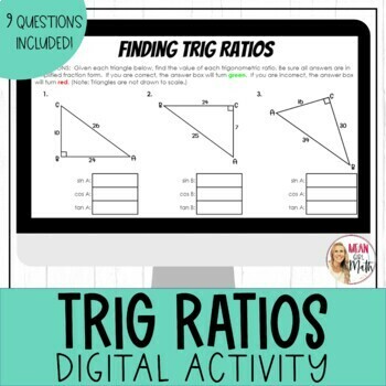 Preview of Trig Ratios Digital Activity SOH-CAH-TOA