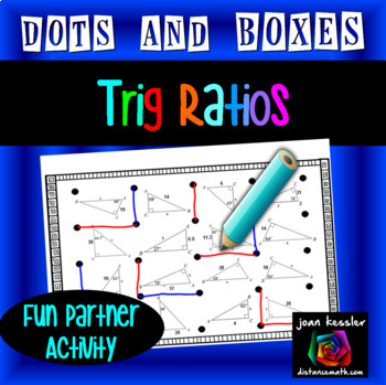 Preview of Trig Ratios Sine Cosine Tangent Dots and Boxes Partner Game