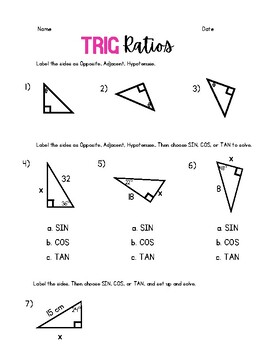 Preview of Trig Ratios - Intro, Special Ed