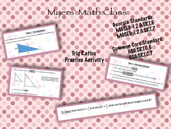 Preview of Trig Ratios Practice Activity - **EDITABLE**