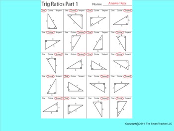Preview of Trig Ratios Worksheet