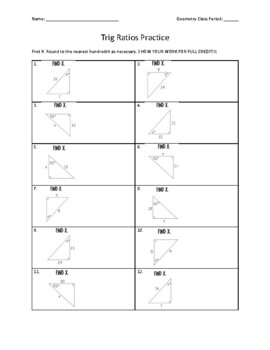 trig graphs worksheet answer key