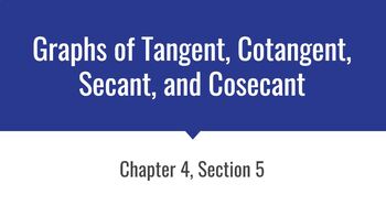 Preview of Trig Slideshow 5 (Tangent, Cotangent, Secant, and Cosecant)