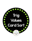 Trig Unit Circle Special Values Card Sort