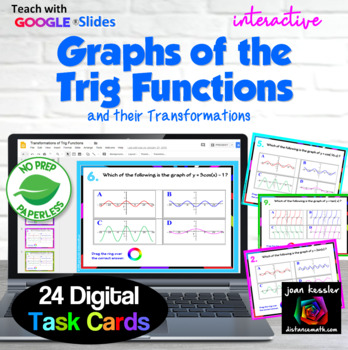 Preview of Graphs of Trig Functions Digital Task Cards