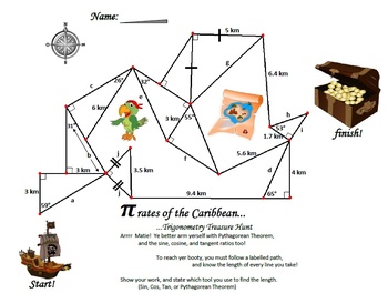 Preview of Trig Treasure Map