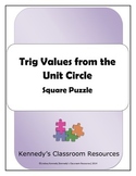 Trig Values from the Unit Circle - Square Puzzle