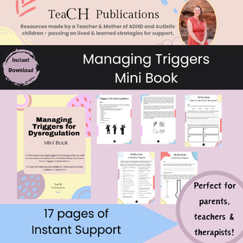 Preview of Triggers for Emotional Dysregulation Mini Book - Autism, Anxiety, ADHD, Dyslexia