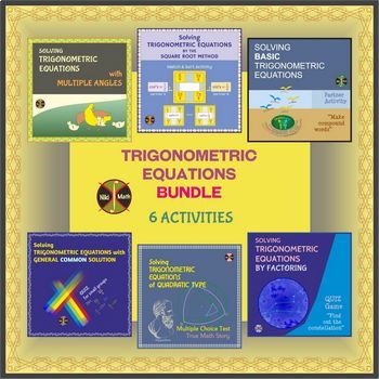 Preview of Trigonometric Equations BUNDLE Activities (turned into DIGITAL!)