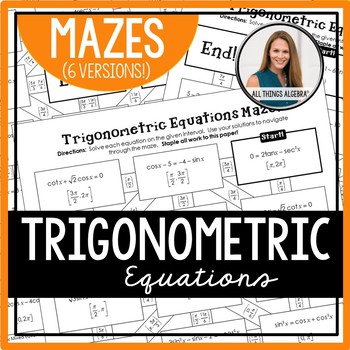 Preview of Solving Trigonometric Equations | Mazes