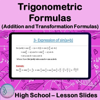Preview of Trigonometric Formulas | High School Math PowerPoint Lesson Slides