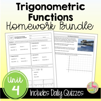 Preview of Trigonometric Functions Homework (Unit 4)