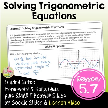 Preview of Solving Trigonometric Equations (PreCalculus - Unit 5) DISTANCE LEARNING