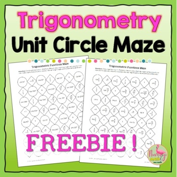 Preview of Trigonometric Functions Unit Circle Maze Activity Freebie