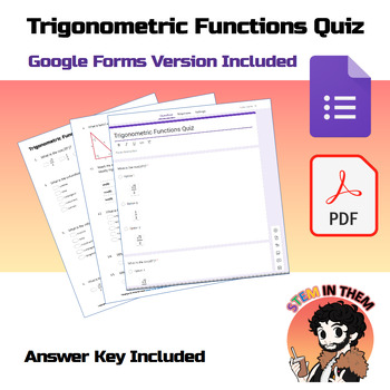 Preview of Trigonometric Functions Quiz :Google Forms :Digital