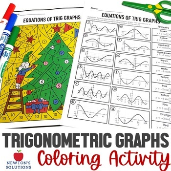 Preview of Trigonometric Graphs and Equations Color by Number Christmas Activity