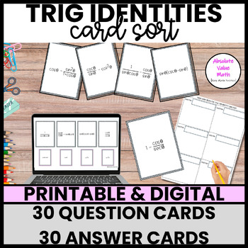 Preview of Algebra 2 Trig Identities Activity | High School | Card Sort | Digital & PDF