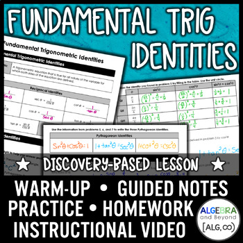 Preview of Trigonometric Identities Lesson | Algebra 2 | Video | Notes | Homework