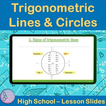 Preview of Trigonometric Lines and Circles | High School Math PowerPoint Lesson Slides