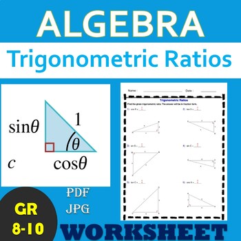 Preview of Trigonometric Ratios -  Algebra 1 - Trigonometry Worksheets