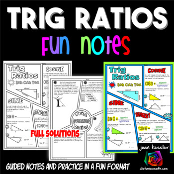 Preview of Trig Ratios Sine Cosine Tangent  FUN Notes Doodle Pages