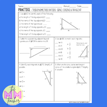 assignment applying the primary trigonometric ratios