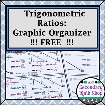 Preview of Trigonometric Ratios and Solving Notes Sheet/Graphic Organizer FREEBIE!!!!