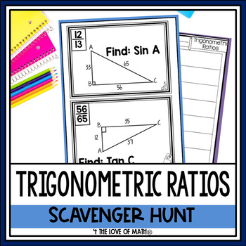 Preview of Trigonometric Ratios: Scavenger Hunt *QR Codes Optional!*