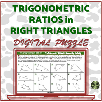 Preview of Trigonometric Ratios/Solving Right Triangles - Digital Matching & Puzzle