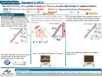 Preview of EDI lesson on Trigonometric Ratios and Pythagorean Theorem