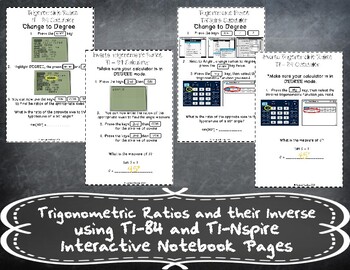 Preview of Trigonometric Ratios and their Inverse using a Calculator Notes Handout