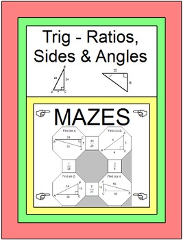 Preview of Trigonometry - 5 MAZES (SAME PRODUCT AS TRIG RATIO MAZES)