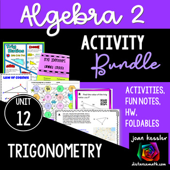 Preview of Algebra 2 Unit 12  Trigonometry Activity Bundle